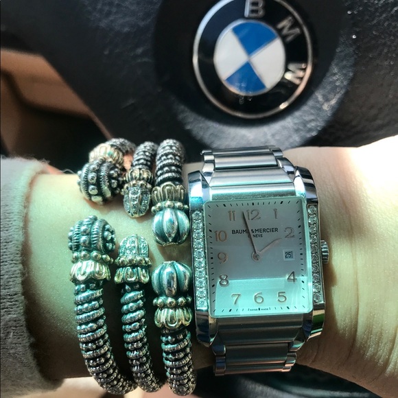 Blume & Mercier diamond watch silver & rose gold - Picture 2 of 12